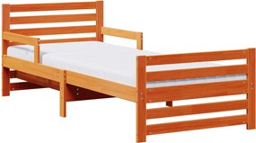 vidaXL Ágykeret matracmal fejtámlával Barna 80 x 200 cm Tömör fenyőfa