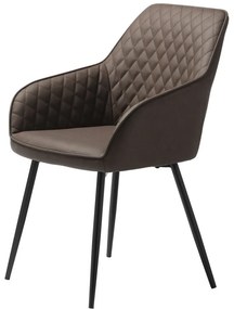 Barna kárpitozott karfás étkezőfotel Milton – Unique Furniture