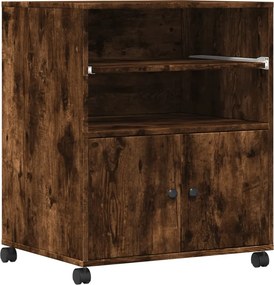 vidaXL füstös tölgy színű nyomtatóállvány kerekekkel 60x48x74 cm