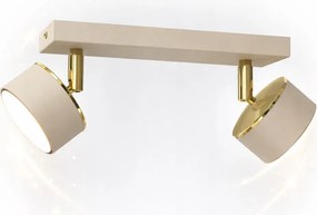 Mennyezeti Lámpa Díszléc 2x Spot Állítható Lámpabúra Fém Arany Bézs Modern