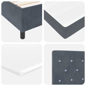 Boxspring Ágy Mattal Sötétszürke 180x200 cm Bársony