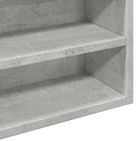 betonszürke szerelt fa vitrinszekrény 100 x 15 x 58 cm