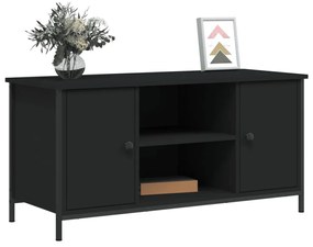 fekete szerelt fa TV-szekrény 100x40x50 cm