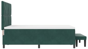 Box Spring Ágy Matraccal &amp; Paddal Sötét Zöld 140x200 cm Bársony
