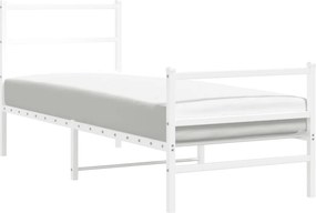vidaXL fehér fém ágykeret fej- és lábtámlával 80 x 200 cm