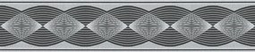Border Fali Díszcsík Geometrikus Minta Szürke