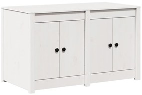 Kültéri Konyhaszekrény Fehér 106x55x64 cm Tömör Fenyőfa