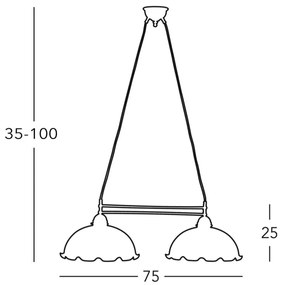 Kolarz 731.82.26 - Csillár zsinóron NONNA 2xE27/75W/230V zöld