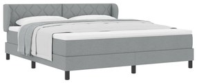 Boxspring Ágy Matrac Könnyű Szürke 180x200 cm Szövet