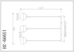 Globo 15999-3H - RAGUSA függeszték kábellel 3xE27/60W/230V