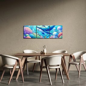 Kép – Víz alatti világ (órával) (90x30 cm)