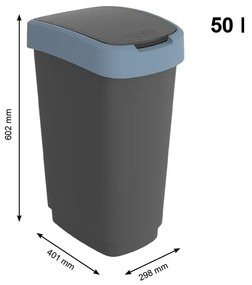 Szemetes újrahasznosított műanyagból 50 l Twist - Rotho