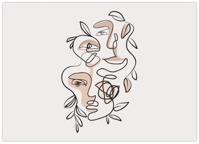 Üveg kép - Line art arckezelés (70x50 cm)