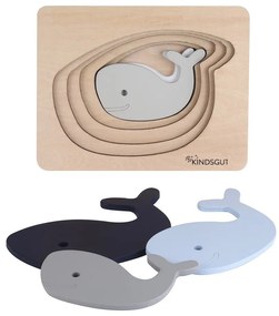 Fa formabeillesztős puzzle Whale – Kindsgut