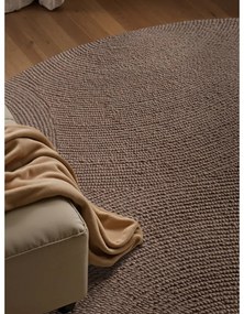Szürkésbarna kézi szövésű gyapjú kerek szőnyeg ø 200 cm Eleni Taupe – Hanse Home