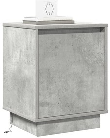 LED világítással ellátott éjjeli szekrények 2 db Beton Szürke 39x34,5x50 cm