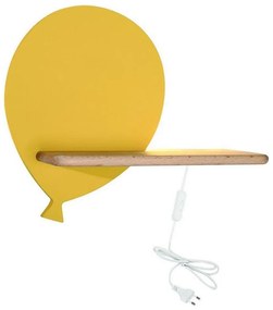 Candellux LED gyerekszoba falilámpa polccal BALLOON LED/4W/230V sárga/fa CA0765