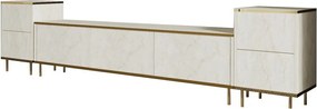 TV-szekrény szekrényekkel Imej Travertine and Gold