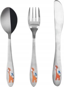 Gyerek Evőeszköz Szett Gyerek Rozsdamentes Acél Zsiráf 3 Db-os