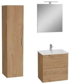 VitrA Mia Fürdőszobabútor szett 60 cm mosdóval, mosdócsapteleppel, lefolyóval és szifonnal arany tölgy KSETMIA60D