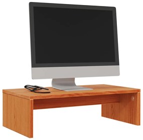 viaszbarna tömör fenyőfa monitorállvány 50x27x15 cm