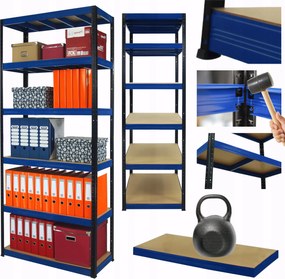 Műhelypolc fém állvány Helios 196x75x50cm 6Px175kg Erős Lengyel