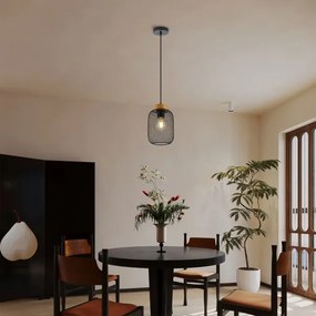 Brilagi - Függőlámpa kábellel BASKLITE 1xE27/15W/230V kaucsukfa/fekete