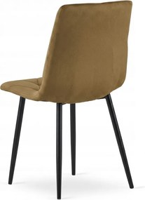 Barna bársony szék LIBRA OLIVE BROWN fekete lábakkal