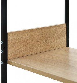 fekete és tölgyszínű szerelt fa könyvespolc 33,5x39,6x79,7 cm