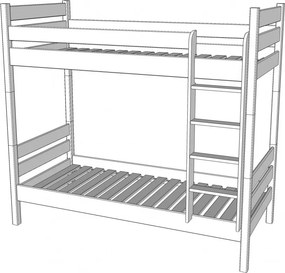 Leo duplex fenyő emeleteságy 90x200 + ajándék ágyráccsal