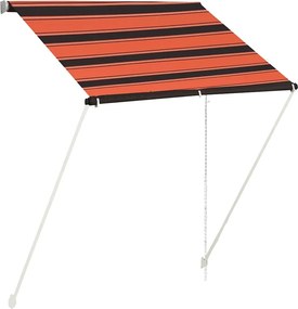 vidaXL narancssárga és barna feltekerhető napellenző 150 x 150 cm