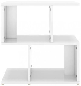 2 db magasfényű fehér szerelt fa éjjeliszekrény 50x30x51,5cm
