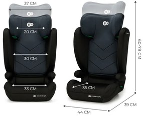 KINDERKRAFT - Autósülés I-SPARK i-Méret (100-150 cm) fekete