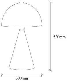 Fehér asztali lámpa fém búrával (magasság 52 cm) Dodo – Opviq lights