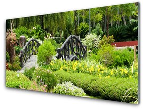 Üvegfotó Természet Botanikus Kert Bridge 100x50 cm