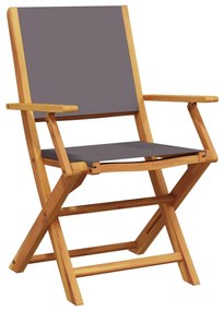 6 db antracitszürke szövet és tömör fa összecsukható kerti szék