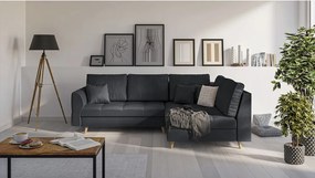 Sötétszürke sarokkanapé (jobb oldali) Ariella – Ropez
