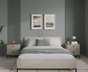 Franciaágy, 160x200, szürkésbarna Taupe, DOMCA