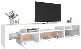 fehér TV-szekrény LED-lámpákkal 215x36,5x40 cm