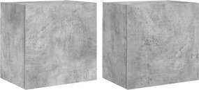 vidaXL 2 db betonszürke szerelt fa fali TV-szekrény 40,5 x 30 x 40 cm