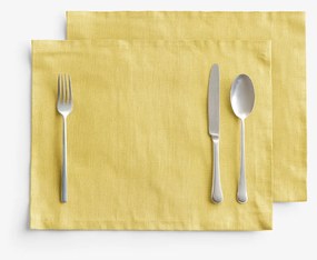Goldea lenvászon keveréket tartalmazó reggeliző alátét - sárga - 2db 30 x 40 cm