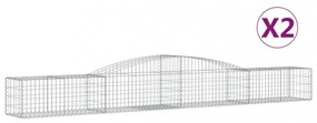 2 db íves horganyzott vas gabion kosár 400x50x40/60 cm