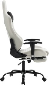 Irodai/gamer szék, fehér/fekete, teherbírás 150 kg, PAPIBAS