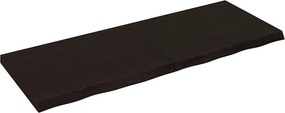 vidaXL sötétbarna kezelt tömör fa fürdőszobai pult 160x60x(2-6) cm
