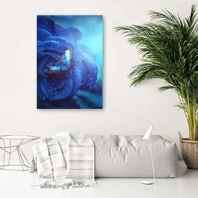 Gario Vászonkép A pillangó és a varázslatos kék rózsa - Jose Francese Méret: 40 x 60 cm