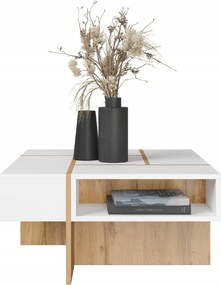 Dohányzóasztal Denso 70x70 cm wotan tölgy fehér