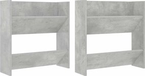 vidaXL 2 db betonszürke fali cipősszekrény 60 x 18 x 60 cm
