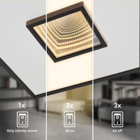 Briloner 3848015 - LED mennyezeti lámpatest TORO LED/18W/230V 42x42 cm fekete