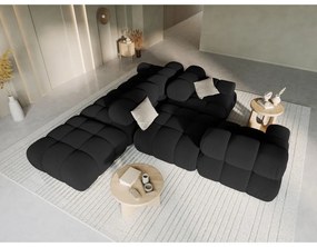 Fekete bársony kanapé 282 cm Bellis – Micadoni Home