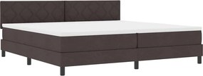 vidaXL Boxrugós ágy matracmal leddel Sötét Barna 200 x 200 cm szövet